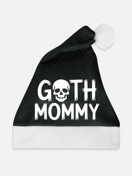 Goth-Mama-Schädel-Tee - Weihnachtsmütze - Schwarz/Weiß