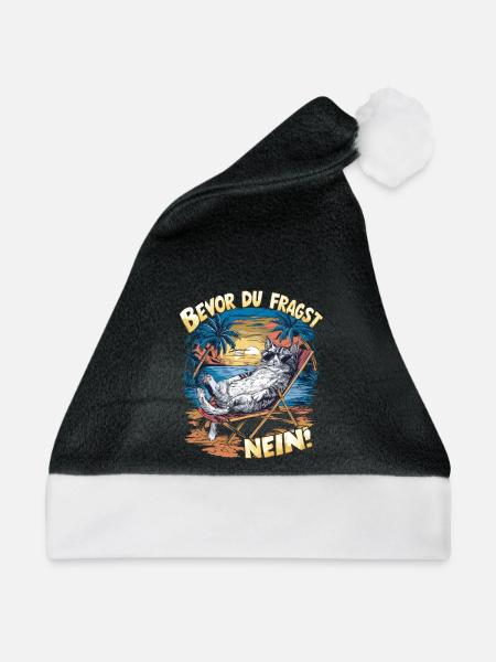 Bevor Du Fragst Nein - Weihnachtsmütze - Schwarz/Weiß - Vorne