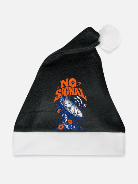 No Signal Retro Raumblumen - Weihnachtsmütze - Schwarz/Weiß