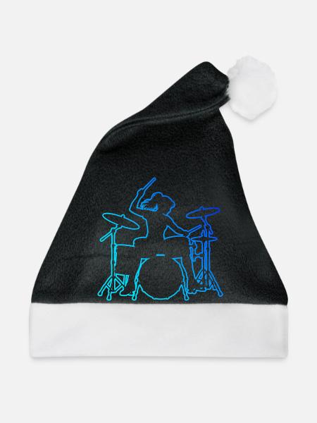 Schlagzeugspielen Geschenk für die Percussionistin - Weihnachtsmütze - Schwarz/Weiß