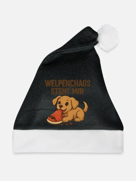 Welpenchaos Geschenk für neue Hundehalter - Weihnachtsmütze - Schwarz/Weiß