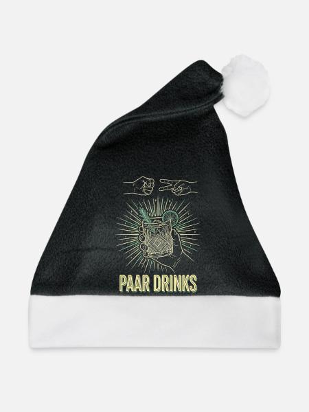 Schere Stein Paar Drinks - Weihnachtsmütze - Schwarz/Weiß