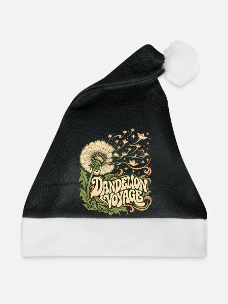 Dandelion Voyage: Psychedelic Bloom - Weihnachtsmütze - Schwarz/Weiß