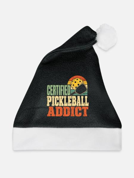 Zertifizierter Pickleball-Süchtiger Retro - Weihnachtsmütze - Schwarz/Weiß