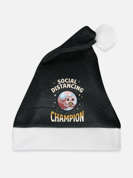 Social Distancing Champion - Weihnachtsmütze - Schwarz/Weiß
