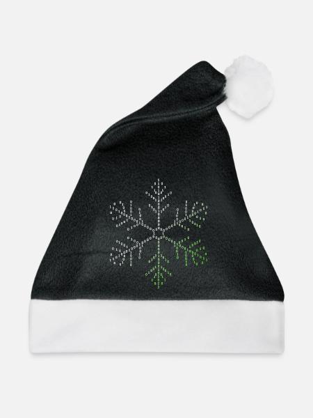 Binärcode Schneeflocke Programmierer Informatik - Weihnachtsmütze - Schwarz/Weiß