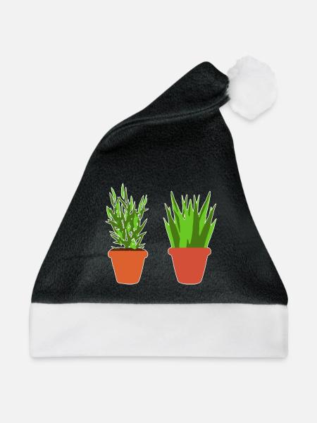Topfpflanzen - Weihnachtsmütze - Schwarz/Weiß