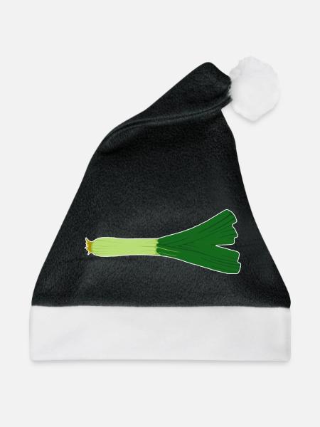 Lauch Porreegemüse - Weihnachtsmütze - Schwarz/Weiß