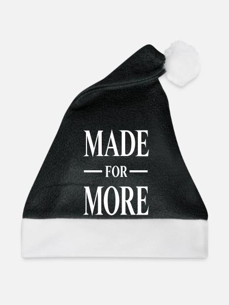 Made For More Spruch Geschenk - Weihnachtsmütze - Schwarz/Weiß - Vorne