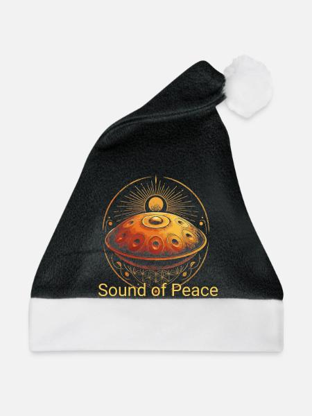 Handpan - Sound of Peace spirituell Esoterik Yoga - Weihnachtsmütze - Schwarz/Weiß - Vorne