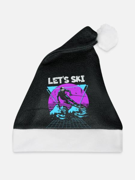 Lass uns Ski Neon Retro - Weihnachtsmütze - Schwarz/Weiß