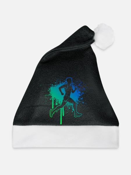 Marathonlaufen Geschenkidee für ein Marathonläufer - Weihnachtsmütze - Schwarz/Weiß