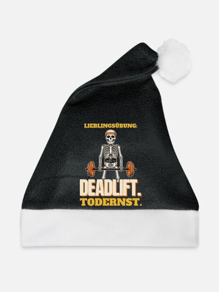 Lieblingsübung Deadlift, todernst - Weihnachtsmütze - Schwarz/Weiß