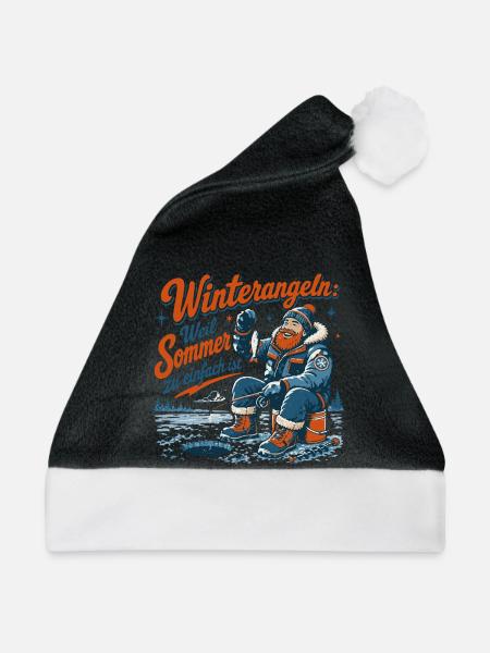 Winterangel Retro Motiv - Weihnachtsmütze - Schwarz/Weiß