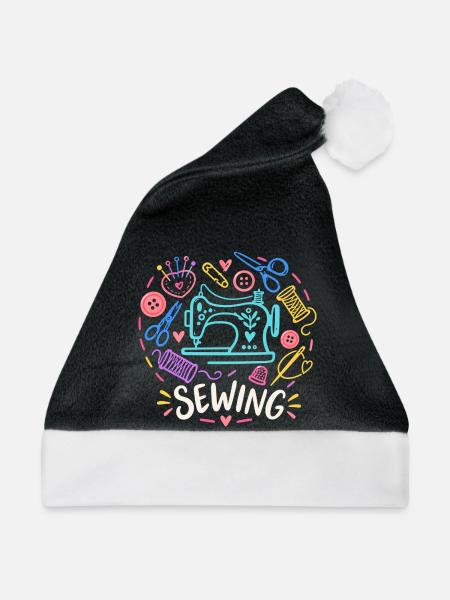 Love Sewing Machine Craft - Weihnachtsmütze - Schwarz/Weiß