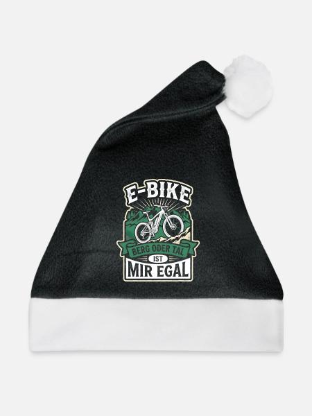 E-Bike Berg Oder Tal Ist Mir Egal Spruch Berge - Weihnachtsmütze - Schwarz/Weiß - Vorne