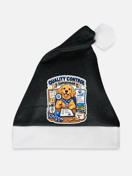 Qualitätskontrollhund Supervisor - Weihnachtsmütze - Schwarz/Weiß