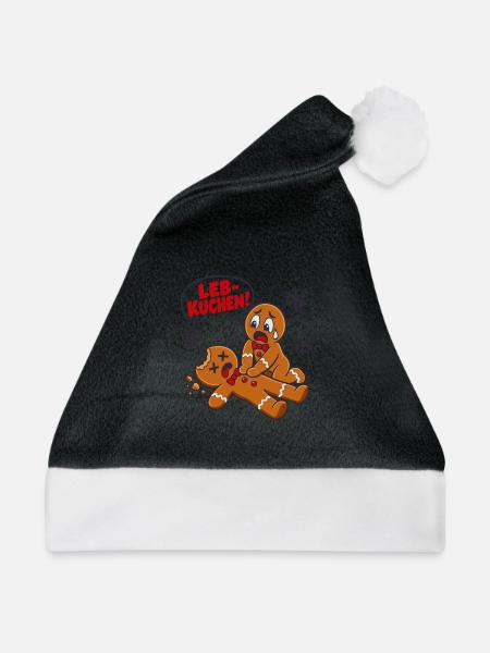 Leb-Kuchen – Fröhliche Weihnachtszeit - Weihnachtsmütze - Schwarz/Weiß