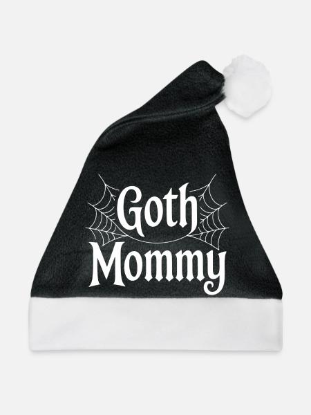Goth-Mama-Spinnennetz-Tee - Weihnachtsmütze - Schwarz/Weiß