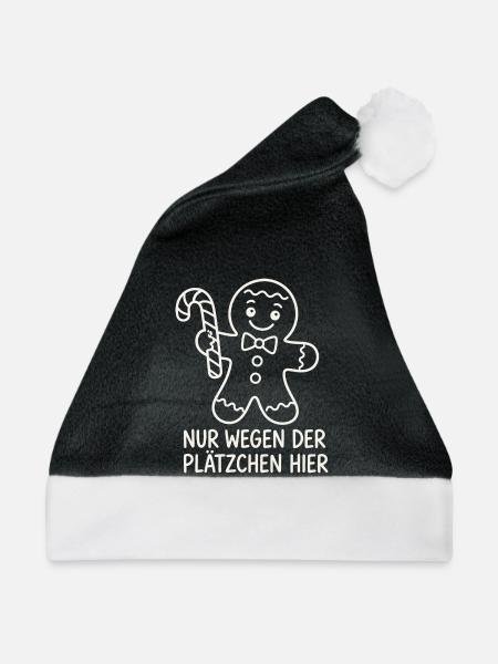 Weihnachts-Gingerbread mit Zuckerstange - Weihnachtsmütze - Schwarz/Weiß