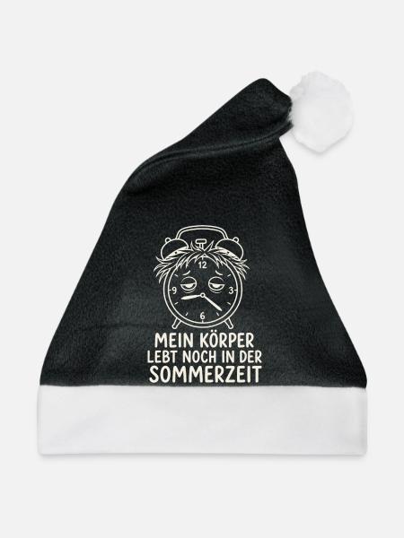 t0Körper lebt noch in der Sommerzeit - Weihnachtsmütze - Schwarz/Weiß - Vorne