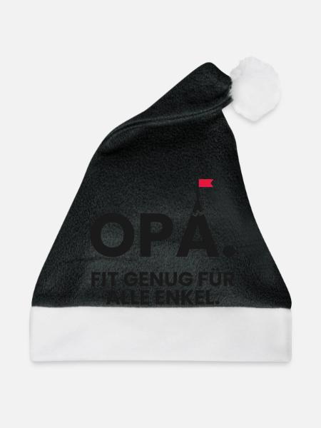 Fitter Opa am Berg für alle Enkel - Weihnachtsmütze - Schwarz/Weiß