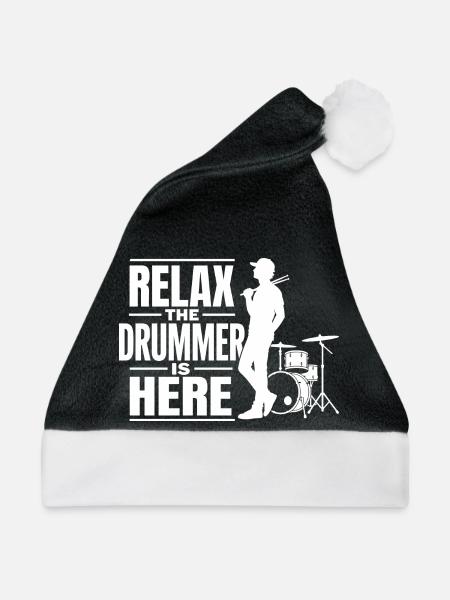 Entspann dich, der Schlagzeuger ist da, Percussion-Musikliebhaber - Weihnachtsmütze - Schwarz/Weiß - Vorne