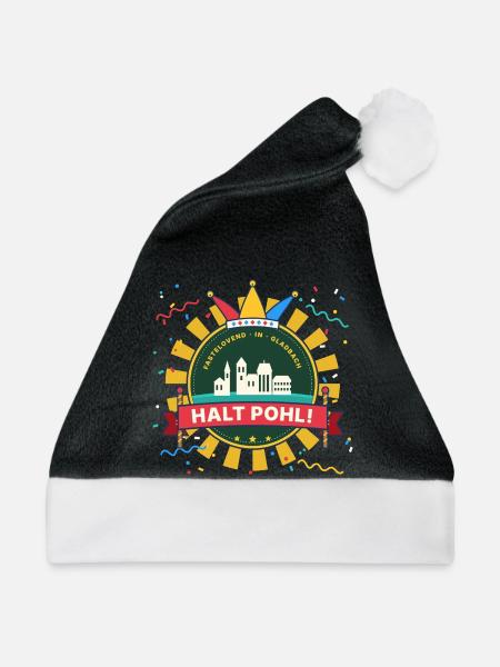 Halt Pohl Mönchengladbach Karneval Emblem - Weihnachtsmütze - Schwarz/Weiß
