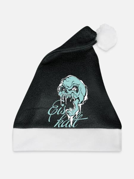 Skelett Eiskalt Blau - Weihnachtsmütze - Schwarz/Weiß