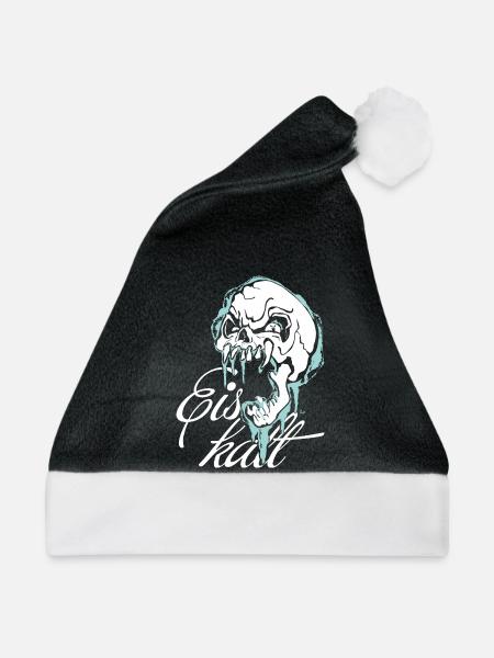 Skelett Eiskalt Weiß - Weihnachtsmütze - Schwarz/Weiß - Vorne
