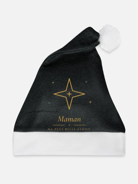 Mama, mein schönster Stern – Mama-Geschenk - Weihnachtsmütze - Schwarz/Weiß