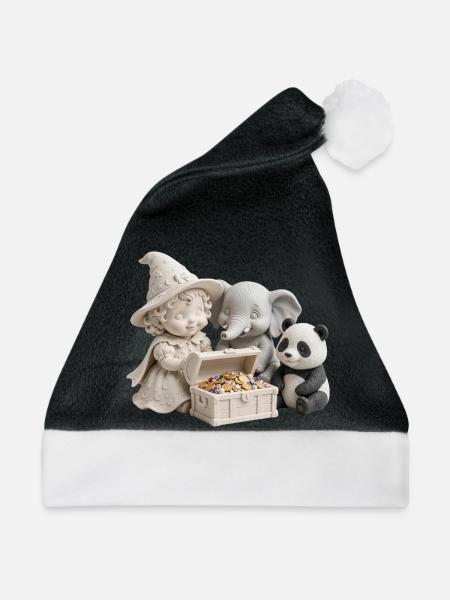 Verspieltes Schatz-Trio - Weihnachtsmütze - Schwarz/Weiß
