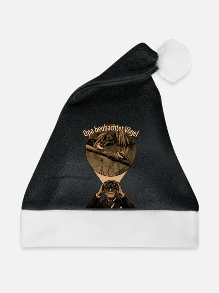 Opa beobachtet Vögel Vintage - Weihnachtsmütze - Schwarz/Weiß