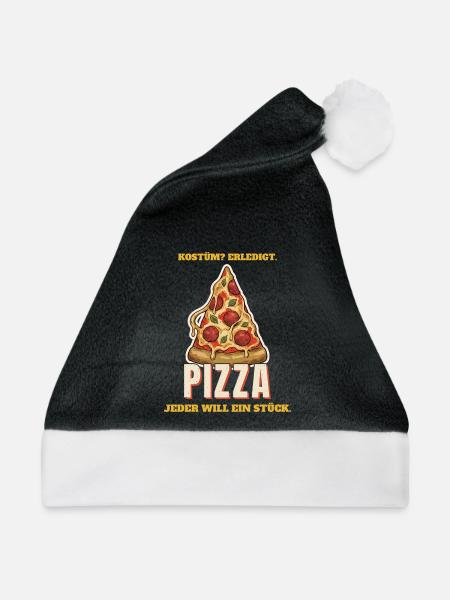 Kostüm erledigt: Pizza - Weihnachtsmütze - Schwarz/Weiß