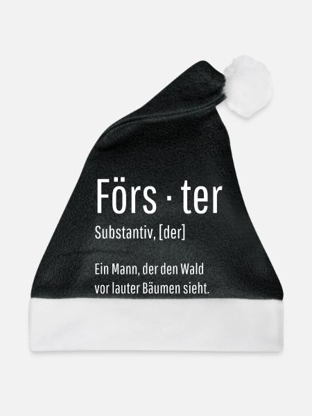 Förster Substantiv Definition Wald Geschenk - Weihnachtsmütze - Schwarz/Weiß
