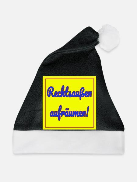 Rechtsaußen aufräumen! - Weihnachtsmütze - Schwarz/Weiß