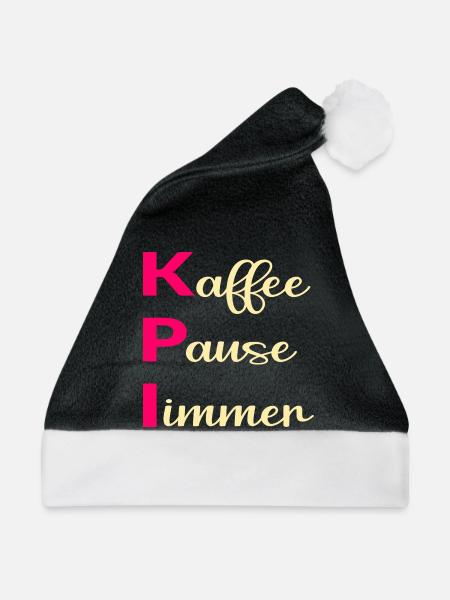 Büro Kaffee Sprüche, KPI - Weihnachtsmütze - Schwarz/Weiß