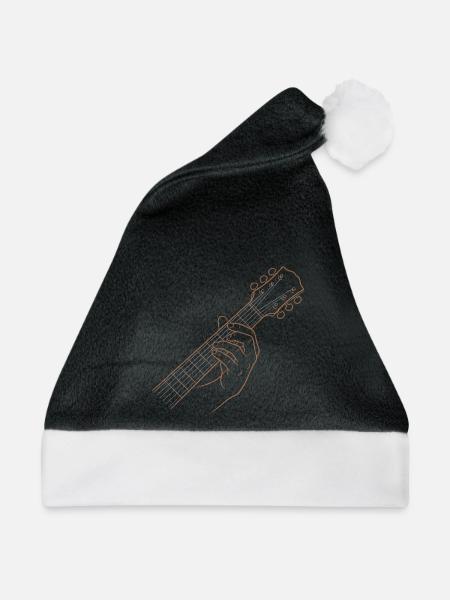 Gitarren-Griffbrett Handlinien-Kunst-Musiker-Tee - Weihnachtsmütze - Schwarz/Weiß