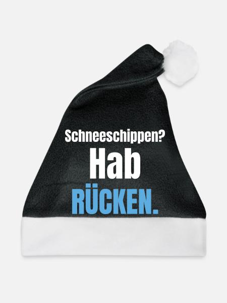 Schneeschippen? Hab Rücken. - Weihnachtsmütze - Schwarz/Weiß