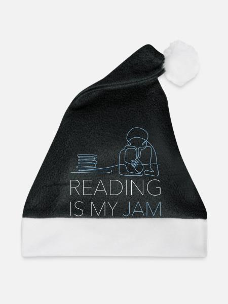 Reading Is My Jam Lesen Bücher Leseratte - Weihnachtsmütze - Schwarz/Weiß - Vorne