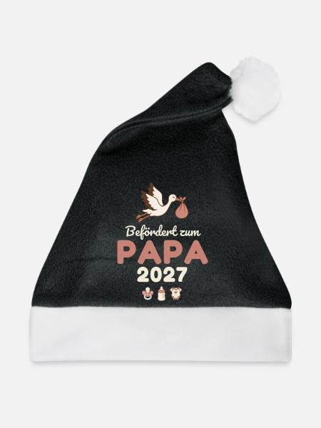 Befördert zum Papa 2027 – Süß - Weihnachtsmütze - Schwarz/Weiß