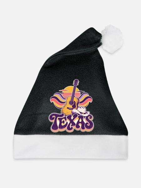 Texas Sunset Gitarre Retro - Weihnachtsmütze - Schwarz/Weiß