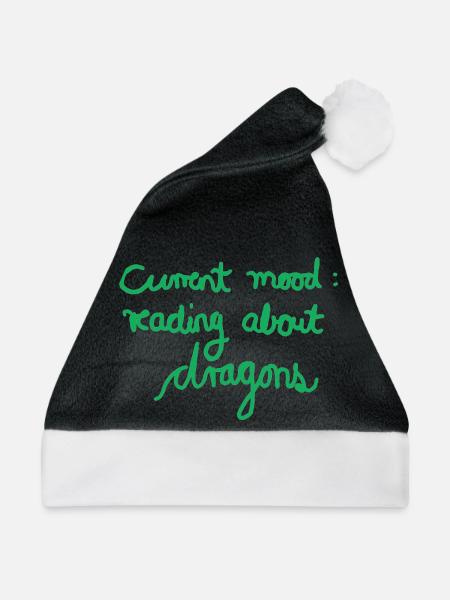 Current Mood: Reading About Dragons - Weihnachtsmütze - Schwarz/Weiß