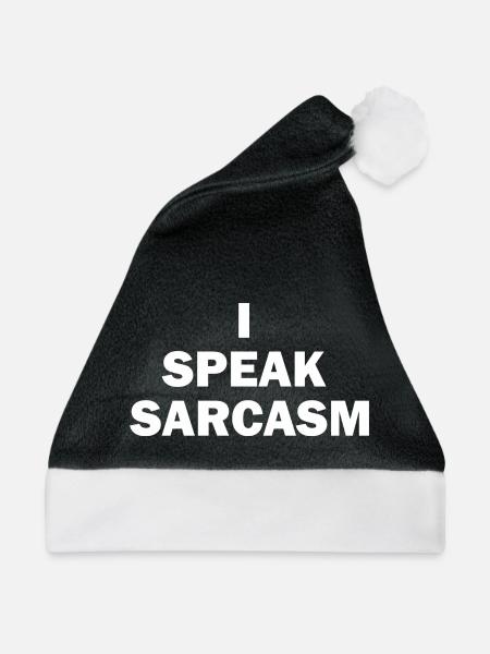 Ich Spreche Sarkasmus Sarkastischer Humor Aussage - Weihnachtsmütze - Schwarz/Weiß - Vorne