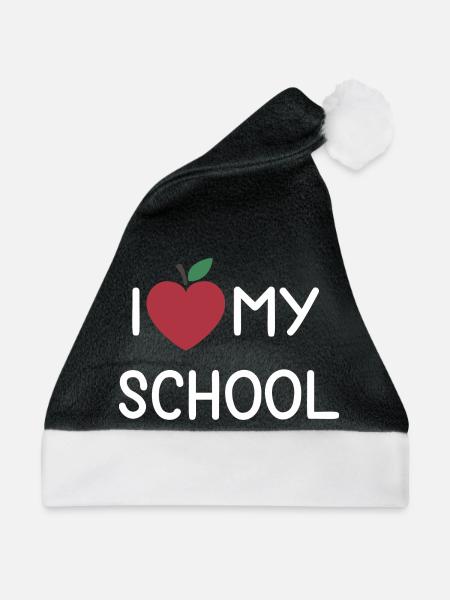 Ich liebe meine Schule - Weihnachtsmütze - Schwarz/Weiß