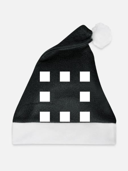 Quadrate Minimal Rahmen / Vektor - Weihnachtsmütze - Schwarz/Weiß