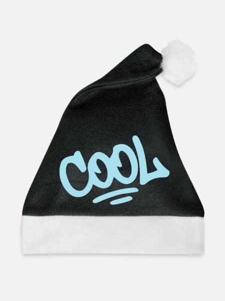 COOL Pastel Blue Graffiti - Weihnachtsmütze - Schwarz/Weiß