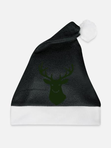 Waldhirsch Silhouette - Weihnachtsmütze - Schwarz/Weiß