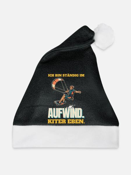 Ständig im Aufwind: Kiter eben - Weihnachtsmütze - Schwarz/Weiß