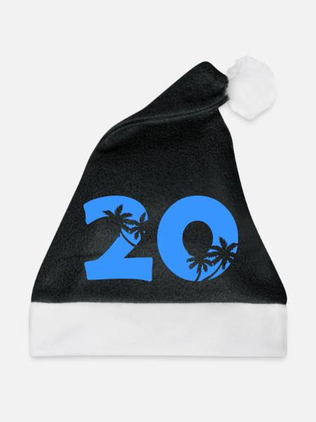 Sommer 20 Palmen Silhouette - Weihnachtsmütze - Schwarz/Weiß